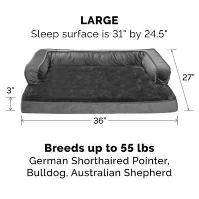 Image showing 9 th FurHaven Plush and Velvet Cooling Gel Top Memory Foam Comfy Couch Dog Bed