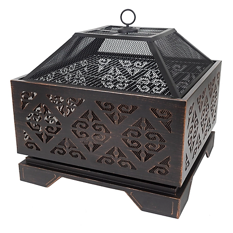 Pleasant Hearth 26 in. Vienna Wood-Burning Fire Pit, Rubbed Bronze Finish