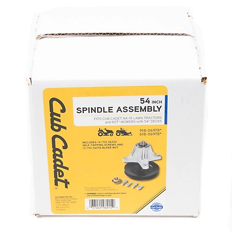 Cub Cadet Spindle Assembly for XT1 and XT2 Lawn Tractors and 54 in. Zero-Turn Mowers, OE# 918-06978, 618-06978