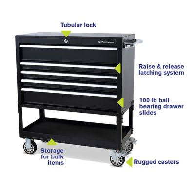 Image showing 6 th Montezuma 36 in. 5-Drawer Tool Utility Storage Cart