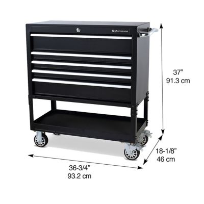 Image showing 7 th Montezuma 36 in. 5-Drawer Tool Utility Storage Cart