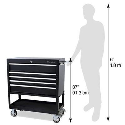 Image showing 8 th Montezuma 36 in. 5-Drawer Tool Utility Storage Cart