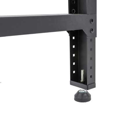Image showing  24 in. x 48 in. x 66 in. Adjustable-Height Steel Workbench with Pegboard Back Wall