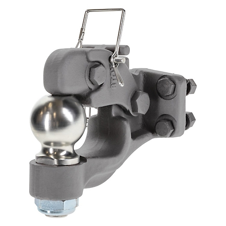 Bulldog Bolt-On Pintle Hook and Ball Combo, 2-5/16 in. Ball Diameter, 16K lb. Capacity Hook/14K lb. Ball, Gray