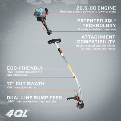 Image showing 6 th Senix 17 in. 26.5cc Curved Shaft Gas String Trimmer, 4-Cycle