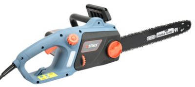 Senix 120 Volt Max* 15 Amp Electric Corded Chainsaw with 18-Inch Oregon Bar & Chain, Side Auxiliary Handle, CSE15-M