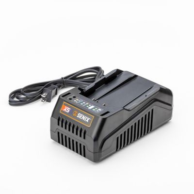 Senix 58 Volt Max* Lithium Ion Battery Charger, Power Station with Light Indicator and Wall Mount X5 Batteries, CHX2