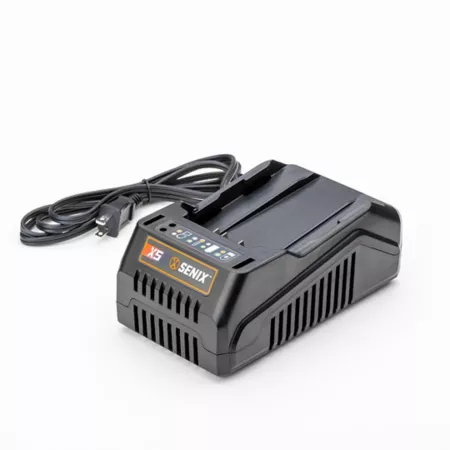 Senix 58V Max Lithium-Ion Battery Charger Power Station with Indicator Light and Wall Mount X5 Batteries Trimmer Batteries