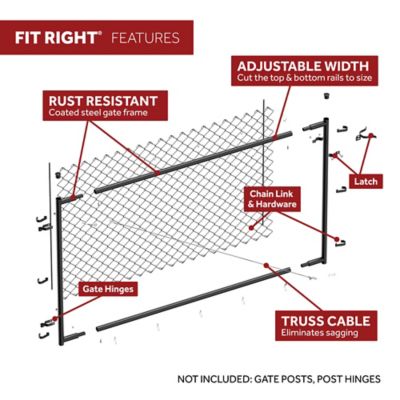 Image showing  4 ft. x 26 to 72 in. Adjustable Gate Kit, Black