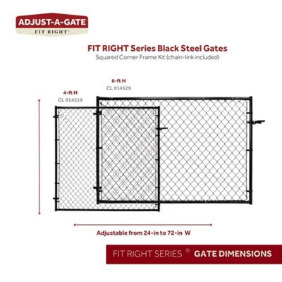 Image showing  4 ft. x 26 to 72 in. Adjustable Gate Kit, Black
