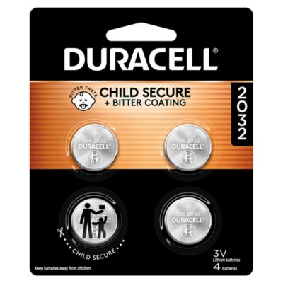 Duracell 2032 3V Lithium Coin Batteries, 4-Pack