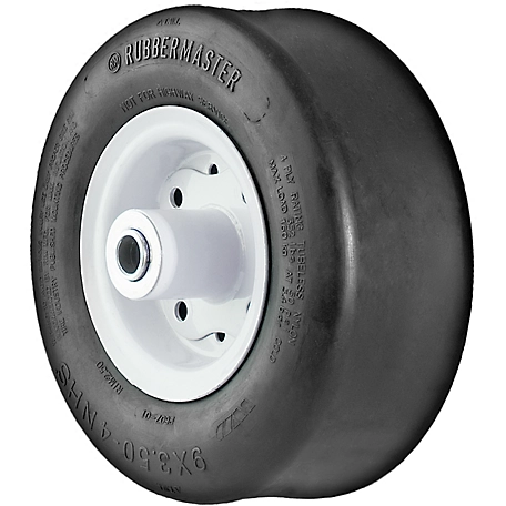 RubberMaster 9x350-4 4P Smooth Mower Tire (Tire Only) - Lifetime Warranty, 450041