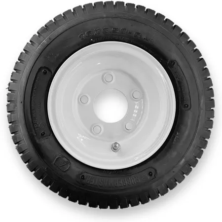 RubberMaster 16x6.50-8 4-Ply Turf Tire and Stamped Wheel Package 5 by 4.5 Lawn & Garden Wheels