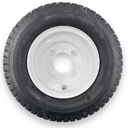 RubberMaster 16x7.50-8 4-ply Turf Tire and 4-over-4 Stamped Wheel Set Mower Tires & Wheels