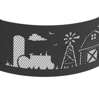 Image showing  36 in. Black Farm Decorative Steel Fire Ring, 0.8 mm
