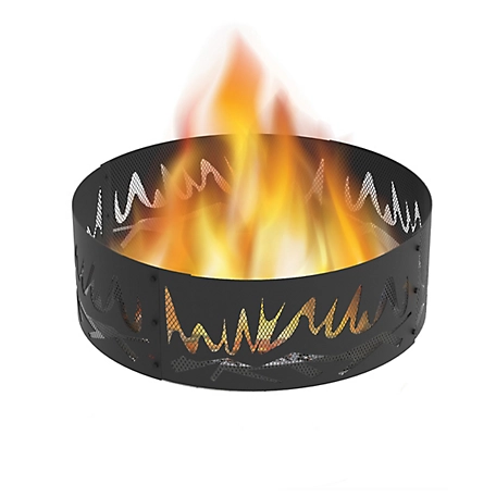 Blue Sky Outdoor 36 in. Abstract Fire Decorative Steel Round Fire Ring, 2.75 mm