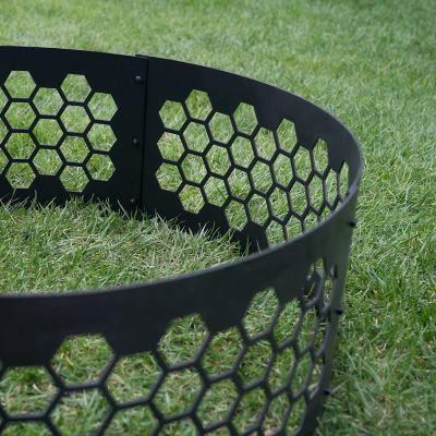 Image showing  36 in. Honeycomb Decorative Steel Round Fire Ring, 2.75 mm