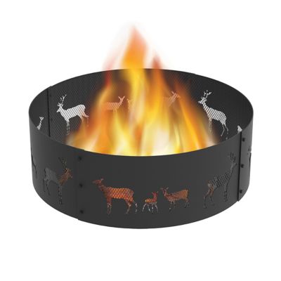 Blue Sky Outdoor 36 in. Round Elk Decorative Fire Ring, Elk, 2.75 mm