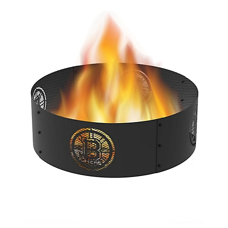 Blue Sky Outdoor 36 in. Boston Bruins Decorative Steel Round Fire Ring