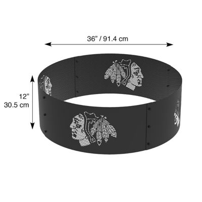 Image showing  36 in. Chicago Blackhawks Decorative Steel Round Fire Ring