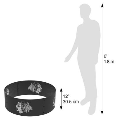 Image showing  36 in. Chicago Blackhawks Decorative Steel Round Fire Ring