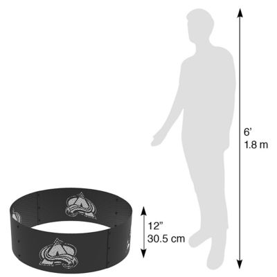 Image showing  36 in. Colorado Avalanche Decorative Steel Round Fire Ring