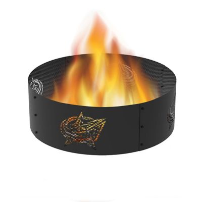 Blue Sky Outdoor 36 in. Colombus Blue Jackets Decorative Steel Round Fire Ring