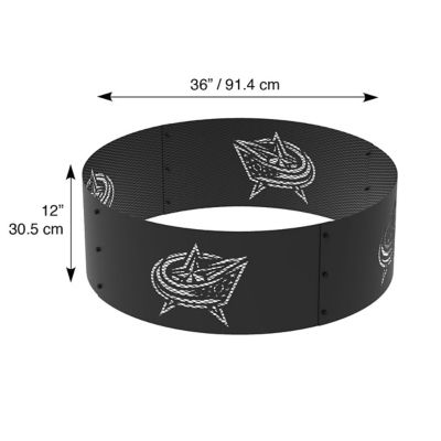 Image showing  36 in. Colombus Blue Jackets Decorative Steel Round Fire Ring