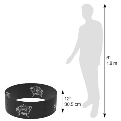 Image showing  36 in. Colombus Blue Jackets Decorative Steel Round Fire Ring