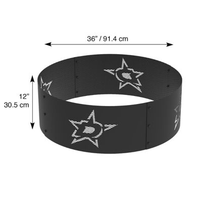 Image showing  36 in. Dallas Stars Decorative Steel Round Fire Ring