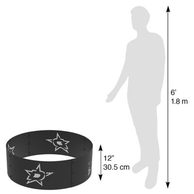 Image showing  36 in. Dallas Stars Decorative Steel Round Fire Ring