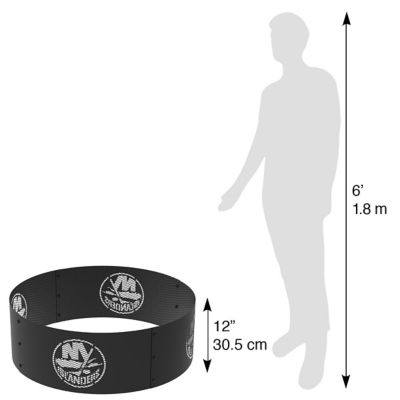 Image showing  36 in. New York Islanders Decorative Steel Round Fire Ring