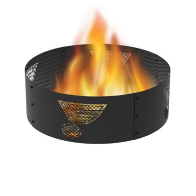 Blue Sky Outdoor 36 in. St. Louis Blues Decorative Steel Round Fire Ring