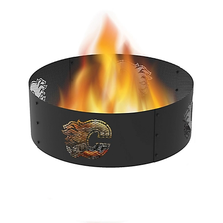 Blue Sky Outdoor 36 in. Calgary Flames Decorative Steel Round Fire Ring