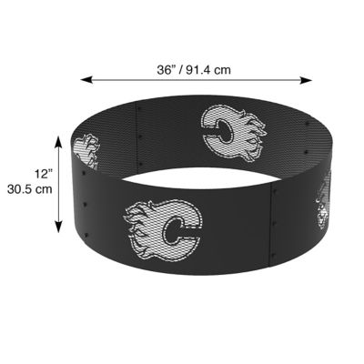 Image showing  36 in. Calgary Flames Decorative Steel Round Fire Ring