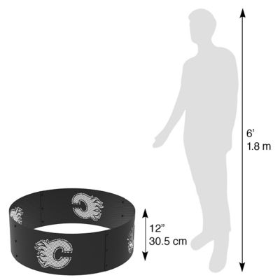 Image showing  36 in. Calgary Flames Decorative Steel Round Fire Ring