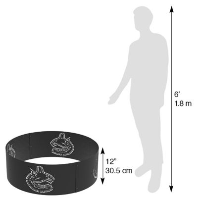 Image showing  36 in. Vancouver Canucks Decorative Steel Round Fire Ring