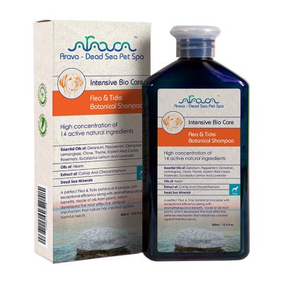 Arava Dead Sea Pet Spa Flea and Tick Scented Shampoo for Dogs, 13.5 oz.