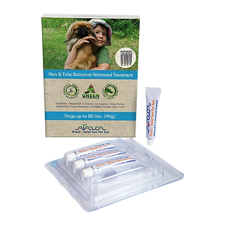 Arava Dead Sea Pet Spa Advanced Botanical Flea and Tick Topical Treatment for Dogs Up to 20 lb., 4 ct.