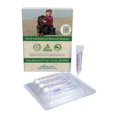 Arava Dead Sea Pet Spa Advanced Botanical Flea and Tick Topical Treatment for Dogs 57-110 lb., 4 ct.