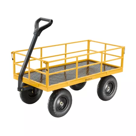 Gorilla Carts 7 cu Heavy Duty Steel Utility Cart 1 200 lb Capacity Yellow Garden Carts