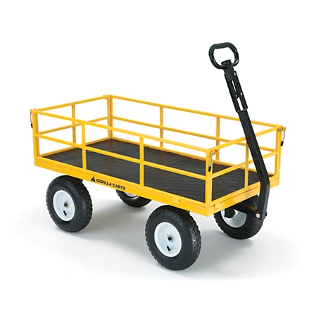 Gorilla Carts 7 cu. ft. 1,200 lb. Capacity Heavy-Duty Steel Utility Cart, Yellow