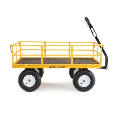 Image showing  7 cu. ft. 1,200 lb. Capacity Heavy-Duty Steel Utility Cart, Yellow