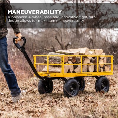 Image showing 7 th Gorilla Carts 7 cu. ft. 1,200 lb. Capacity Heavy-Duty Steel Utility Cart, Yellow