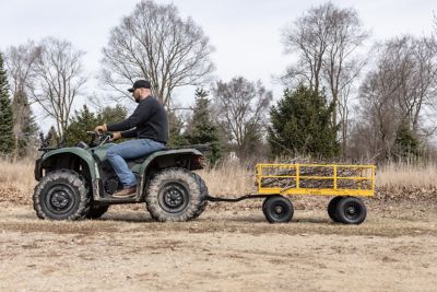 Image showing 11 th Gorilla Carts 7 cu. ft. 1,200 lb. Capacity Heavy-Duty Steel Utility Cart, Yellow