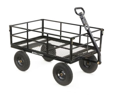 Gorilla Carts 9 cu. ft. 1,200 lb. Capacity Heavy-Duty Steel Utility Cart with Removable Sides and 13 in. Tires, Black