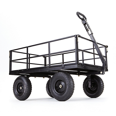 Gorilla Carts 9 cu. ft. 1,200 lb. Capacity Heavy-Duty Steel Utility Cart with Removable Sides and 13 in. Tires, Black
