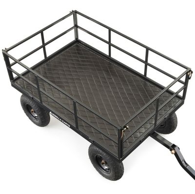 Image showing 6 th Gorilla Carts 9 cu. ft. 1,200 lb. Capacity Heavy-Duty Steel Utility Cart with Removable Sides and 13 in. Tires, Black