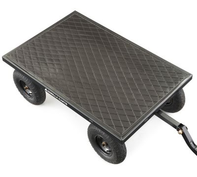 Image showing 7 th Gorilla Carts 9 cu. ft. 1,200 lb. Capacity Heavy-Duty Steel Utility Cart with Removable Sides and 13 in. Tires, Black