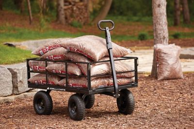 Image showing 10 th Gorilla Carts 9 cu. ft. 1,200 lb. Capacity Heavy-Duty Steel Utility Cart with Removable Sides and 13 in. Tires, Black